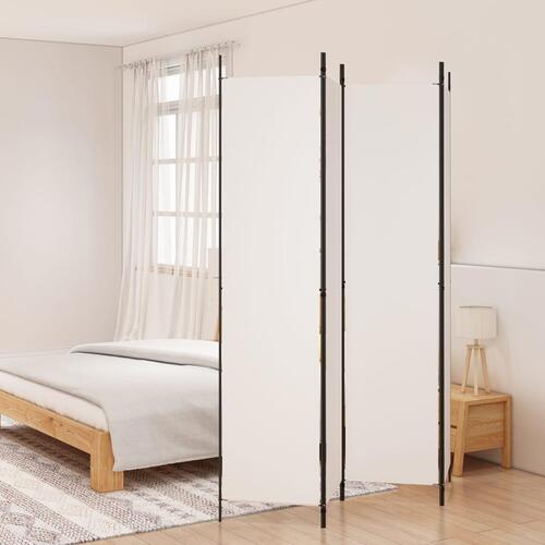 4-panels rumdeler 200x220 cm stof hvid