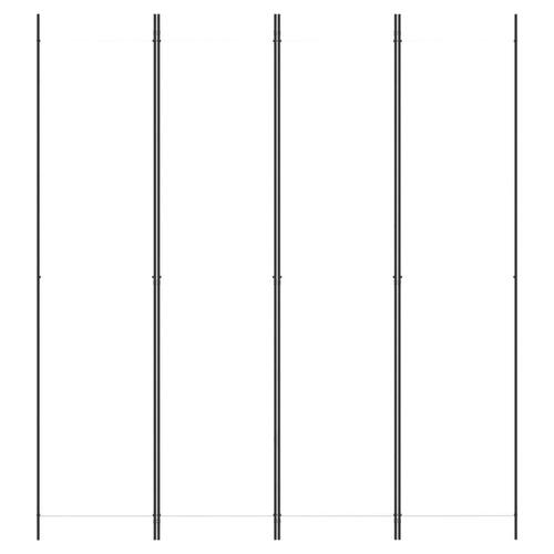 4-panels rumdeler 200x220 cm stof hvid
