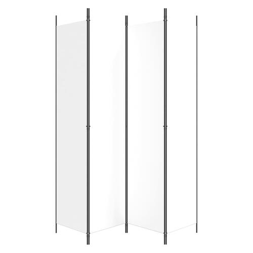 4-panels rumdeler 200x220 cm stof hvid