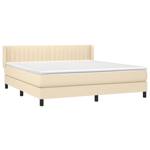 Kontinentalseng med madras 160x200 cm stof cremefarvet