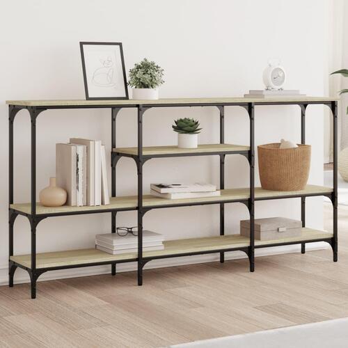 Konsolbord 160x29x80 cm konstrueret træ sonoma-eg