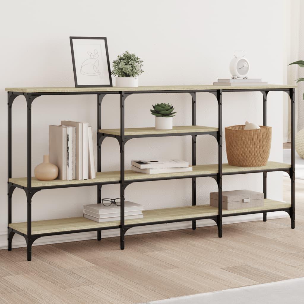Konsolbord 160x29x80 cm konstrueret træ sonoma-eg
