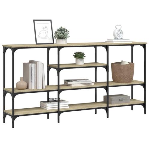 Konsolbord 160x29x80 cm konstrueret træ sonoma-eg