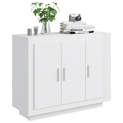 Skænk 92x35x75 cm konstrueret træ hvid højglans