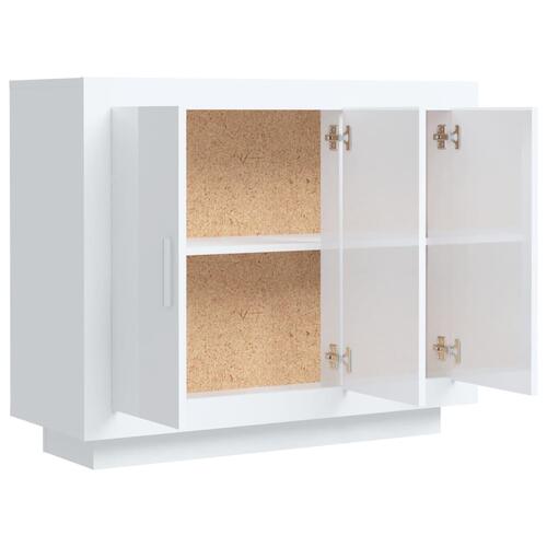 Skænk 92x35x75 cm konstrueret træ hvid højglans