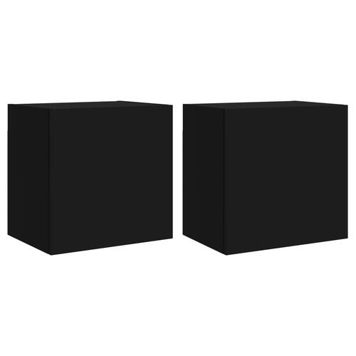 Væghængte tv-borde 2 stk. 40,5x30x40 cm konstrueret træ sort