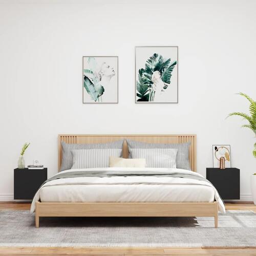 Væghængte tv-borde 2 stk. 40,5x30x40 cm konstrueret træ sort