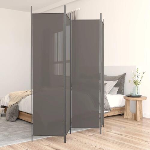 4-panels rumdeler 200x220 cm stof antracitgrå