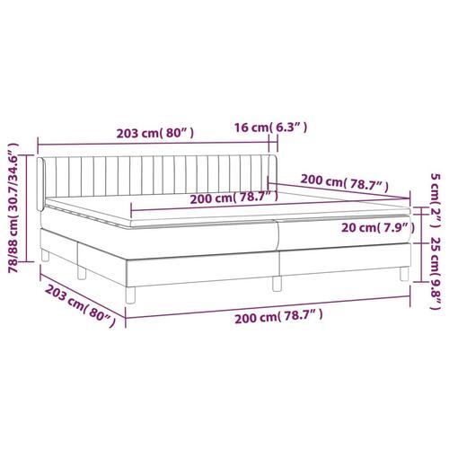 Kontinentalseng med madras 200x200 cm stof cremefarvet