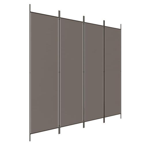 4-panels rumdeler 200x220 cm stof antracitgrå