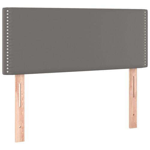 Sengegavl med LED-lys 100x5x78/88 cm kunstlæder grå