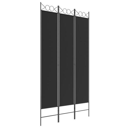3-panels rumdeler 120x220 cm stof sort