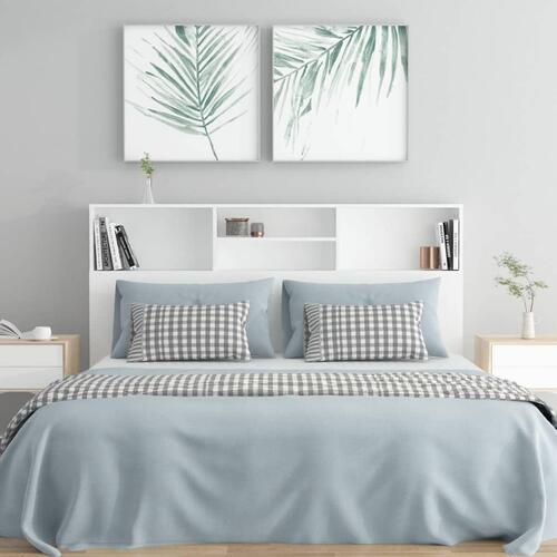 Sengegavl med opbevaring 160x19x103,5 cm hvid