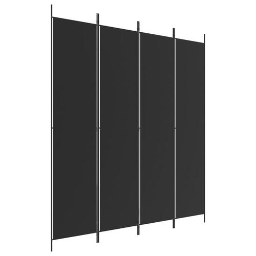 4-panels rumdeler 200x220 cm stof sort