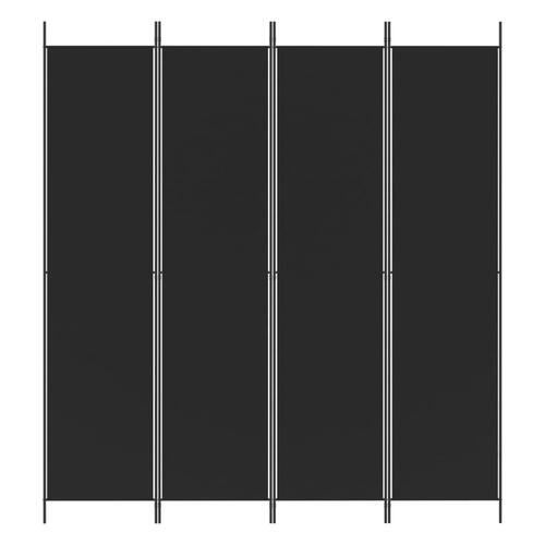 4-panels rumdeler 200x220 cm stof sort