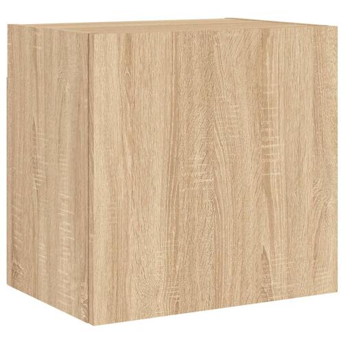 Væghængt tv-bord 2 stk. 40,5x30x40 cm konstrueret træ sonoma-eg