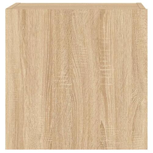 Væghængt tv-bord 2 stk. 40,5x30x40 cm konstrueret træ sonoma-eg