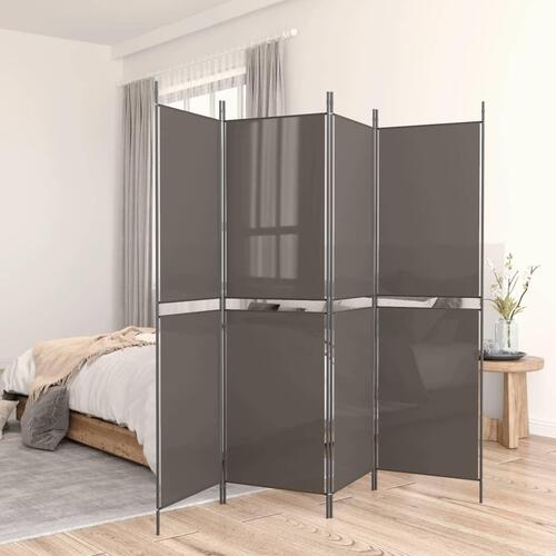 5-panels rumdeler 250x200 cm stof antracitgrå