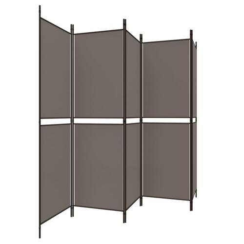 5-panels rumdeler 250x200 cm stof antracitgrå