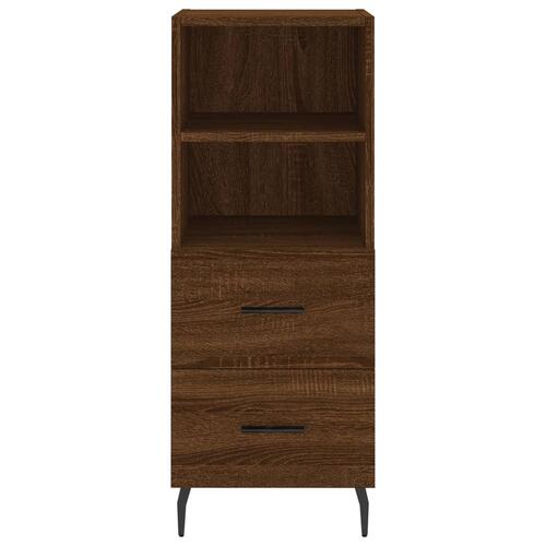 Skab 34,5x34x180 cm konstrueret træ brun egetræsfarve