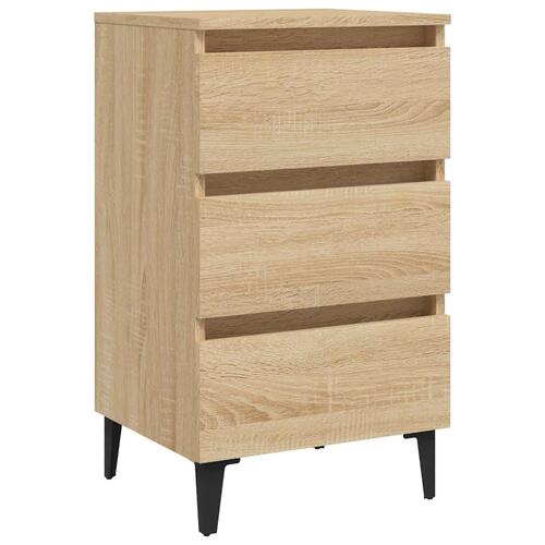 Sengeskab m. metalben 40x35x69 cm sonoma-eg