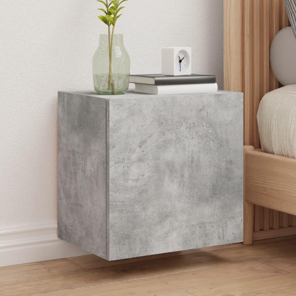 Væghængt tv-bord 2 stk. 40,5x30x40 cm konstrueret træ betongrå