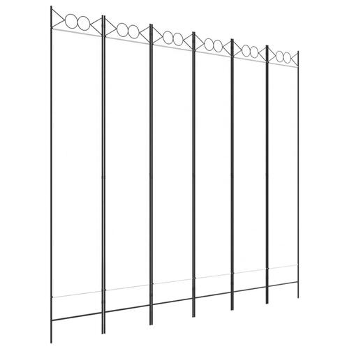 6-panels rumdeler 240x220 cm stof hvid