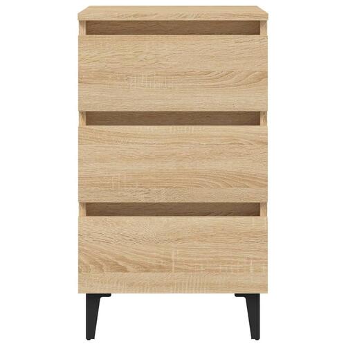 Sengeskab m. metalben 40x35x69 cm sonoma-eg