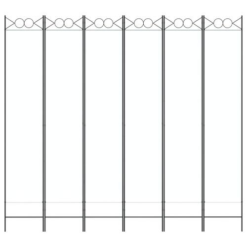 6-panels rumdeler 240x220 cm stof hvid