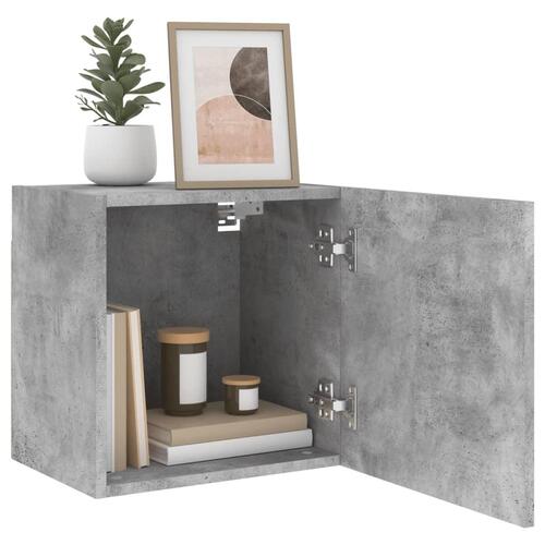 Væghængt tv-bord 2 stk. 40,5x30x40 cm konstrueret træ betongrå