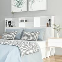 Sengegavl med opbevaring 160x19x103,5 cm hvid højglans