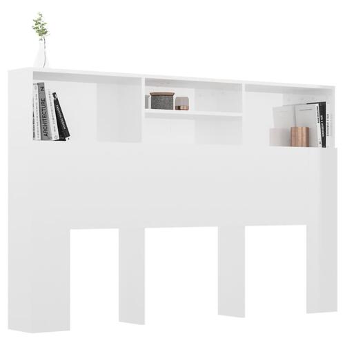 Sengegavl med opbevaring 160x19x103,5 cm hvid højglans