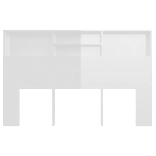 Sengegavl med opbevaring 160x19x103,5 cm hvid højglans