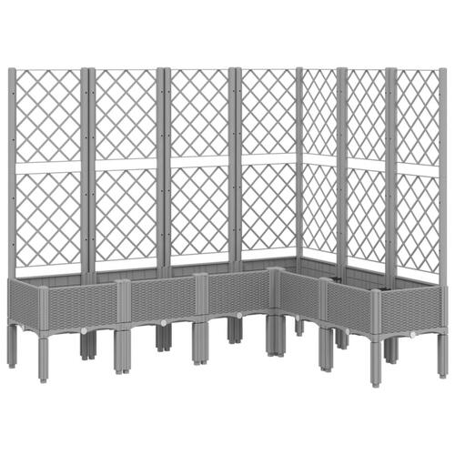 Plantekasse med espalier 160x120x142 cm PP lysegrå