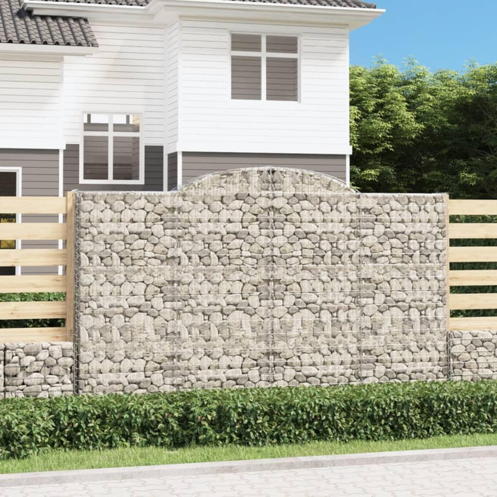 Buede gabionkurve - 6 stk. 300×50×180/200 cm i galvaniseret jern