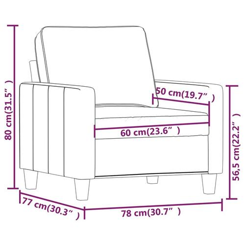 Lænestol 60 cm stof vinrød