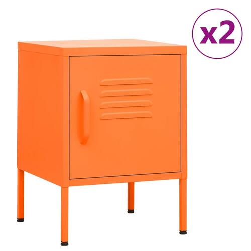 Natborde 2 stk. 35x35x51 cm stål orange