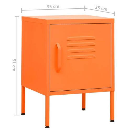 Natborde 2 stk. 35x35x51 cm stål orange