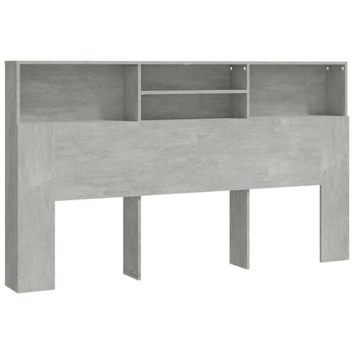 Sengegavl med opbevaring 180x19x103,5 cm betongrå