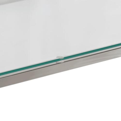 Konsolbord rustfrit stål og hærdet glas sølvfarvet