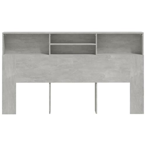 Sengegavl med opbevaring 180x19x103,5 cm betongrå