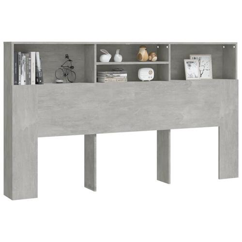 Sengegavl med opbevaring 180x19x103,5 cm betongrå