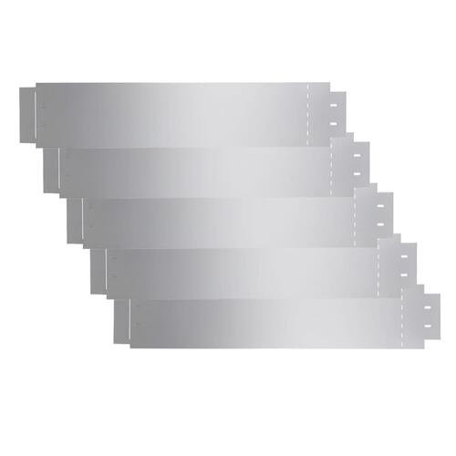 Havekanter 5 stk. galvaniseret stål 100 x 19 cm