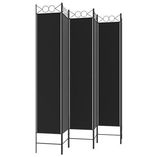 6-panels rumdeler 240x220 cm stof sort