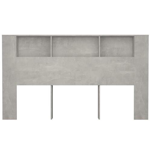 Sengegavl med opbevaring 180x18,5x104,5 cm betongrå
