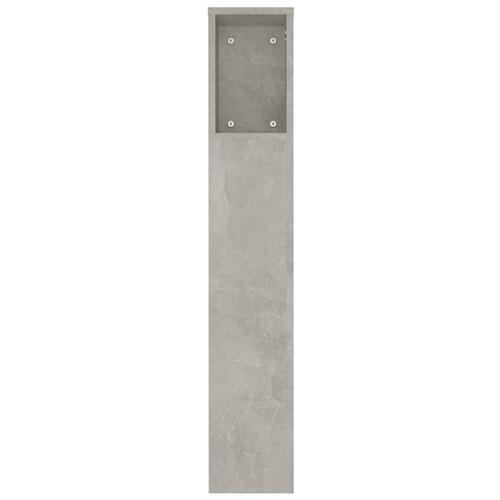Sengegavl med opbevaring 180x18,5x104,5 cm betongrå
