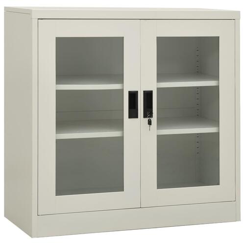 Kontorskab med plantekasse 90x40x113 cm stål lysegrå