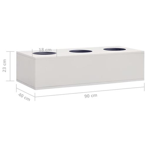 Kontorskab med plantekasse 90x40x113 cm stål lysegrå