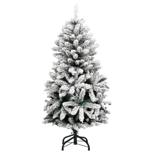 Kunstigt juletræ 150 LED'er og kuglesæt hængslet 120 cm