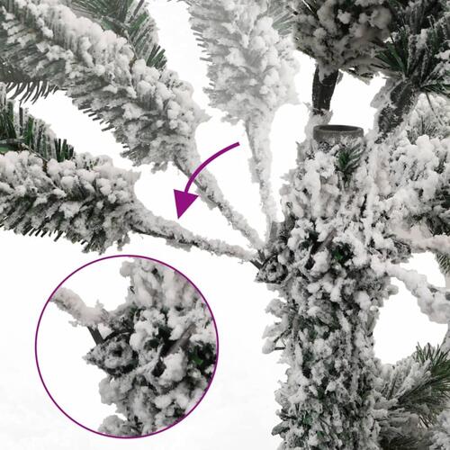 Kunstigt juletræ 150 LED'er og kuglesæt hængslet 120 cm